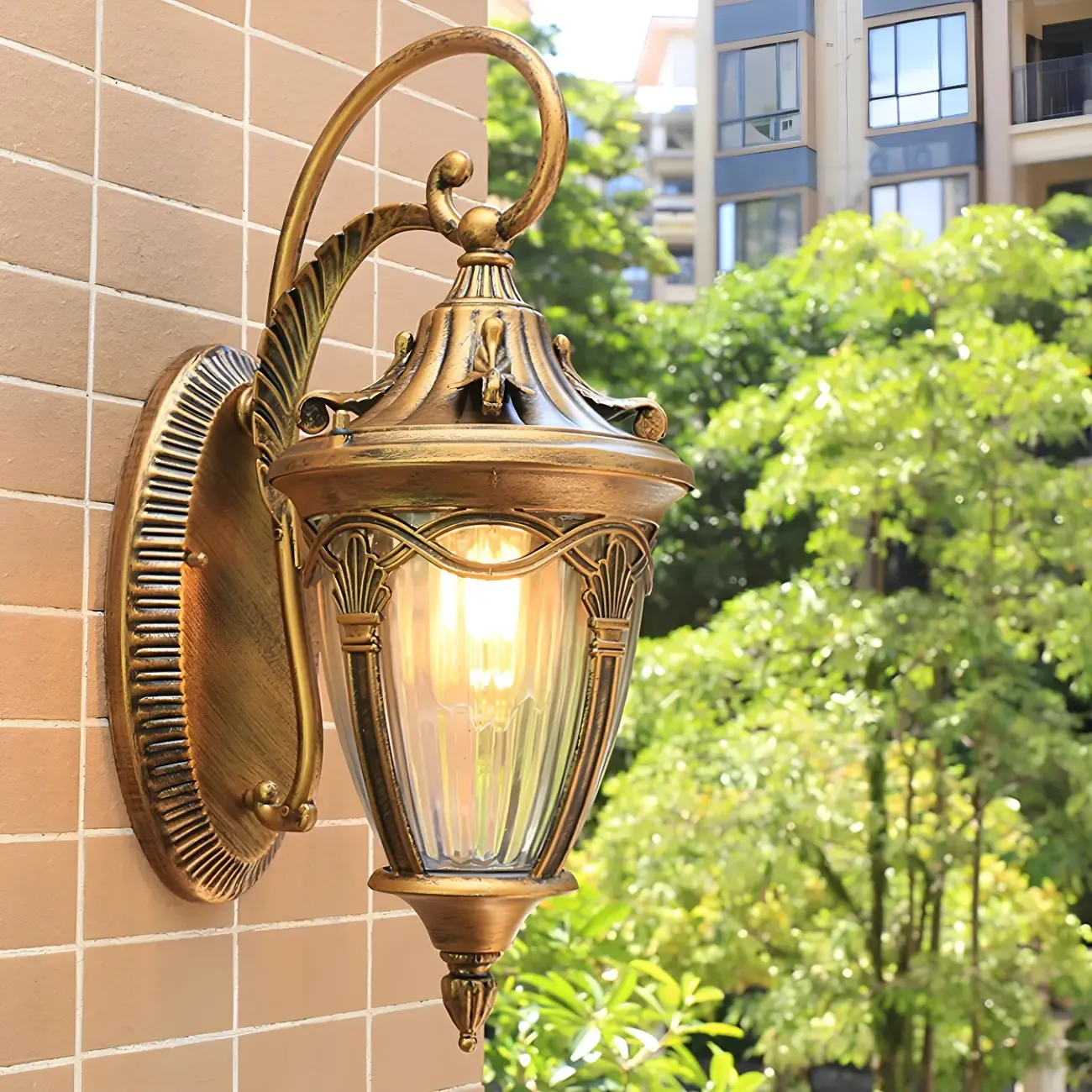 Waterproof Vintage Outdoor Bronze Wall Lantern Sconce