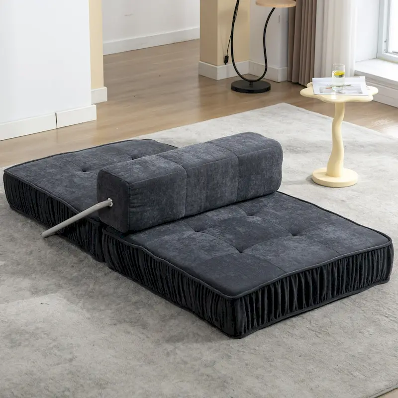 Convertible Sofa Bed,Modern Chenille Upholstered Sleeper Chair