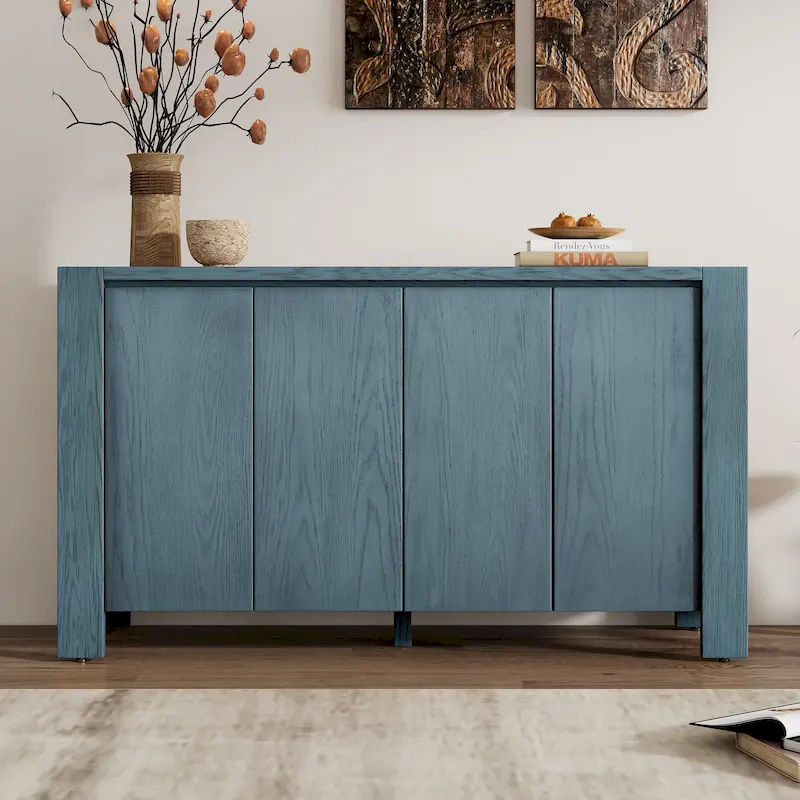 Retro 4-door Sideboard with Distressed Finish