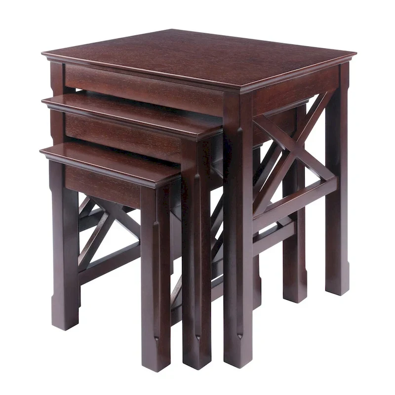 Xola 3-Pc Nesting Tables, Cappuccino - 21.1  W x 17.3  D x 22.1  H.