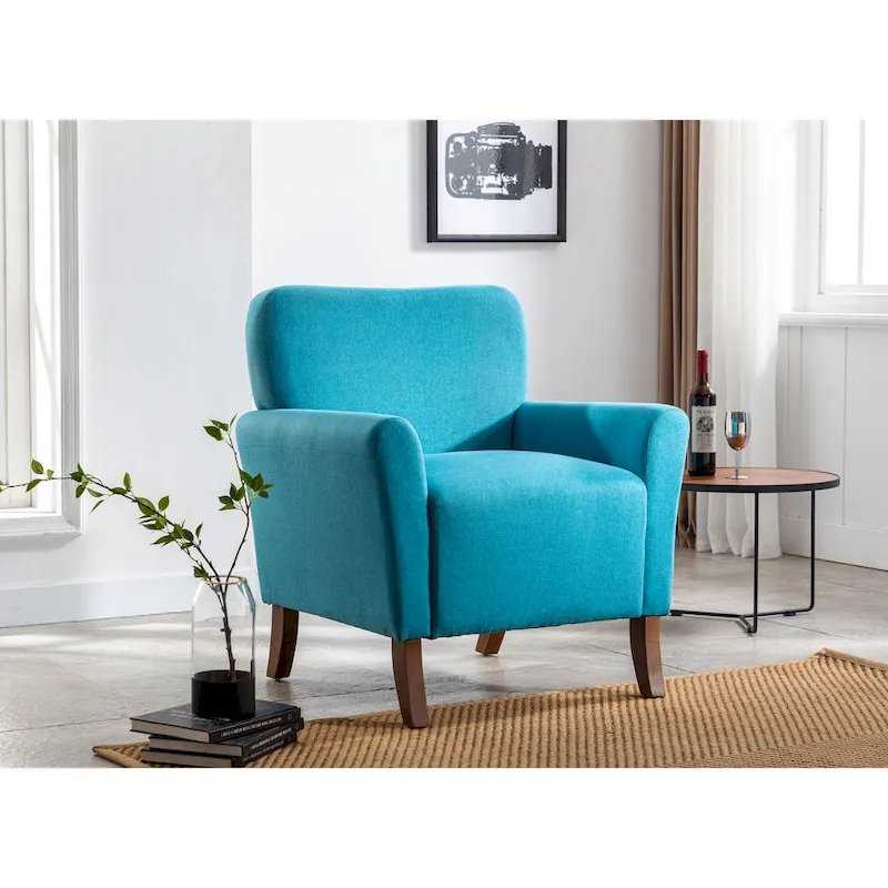 Porthos Home Inia Accent Chair, Fabric, Flared Armrests, Wooden Legs