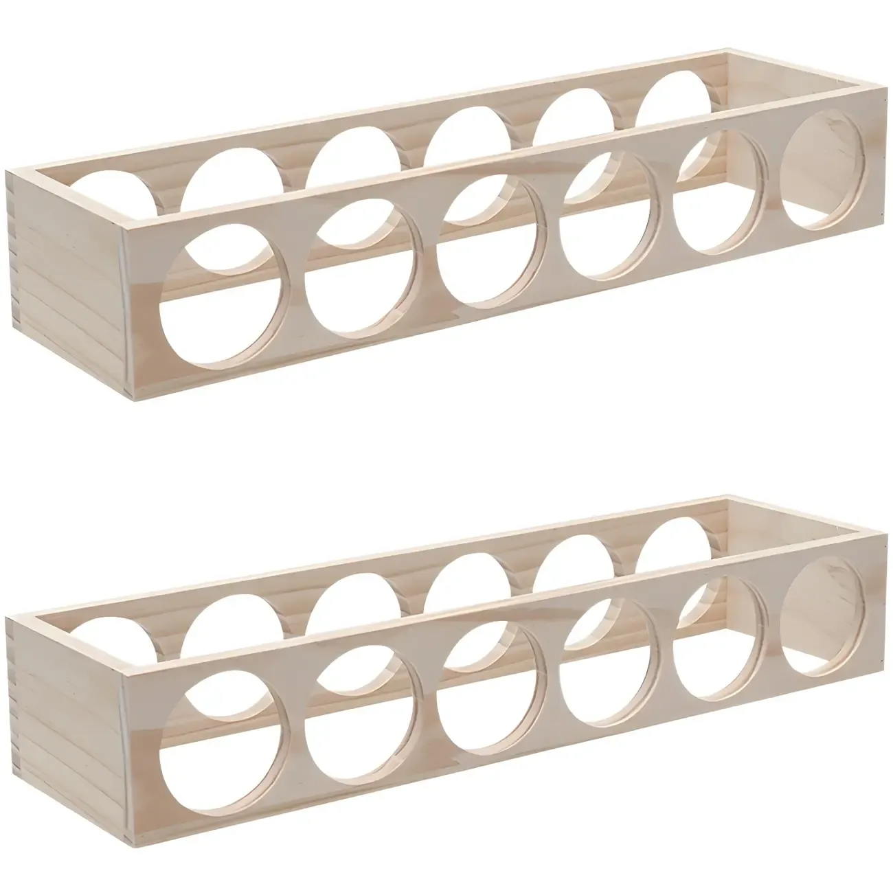 Natural Wooden Stackable Wine Rack Tabletop Wine Holder