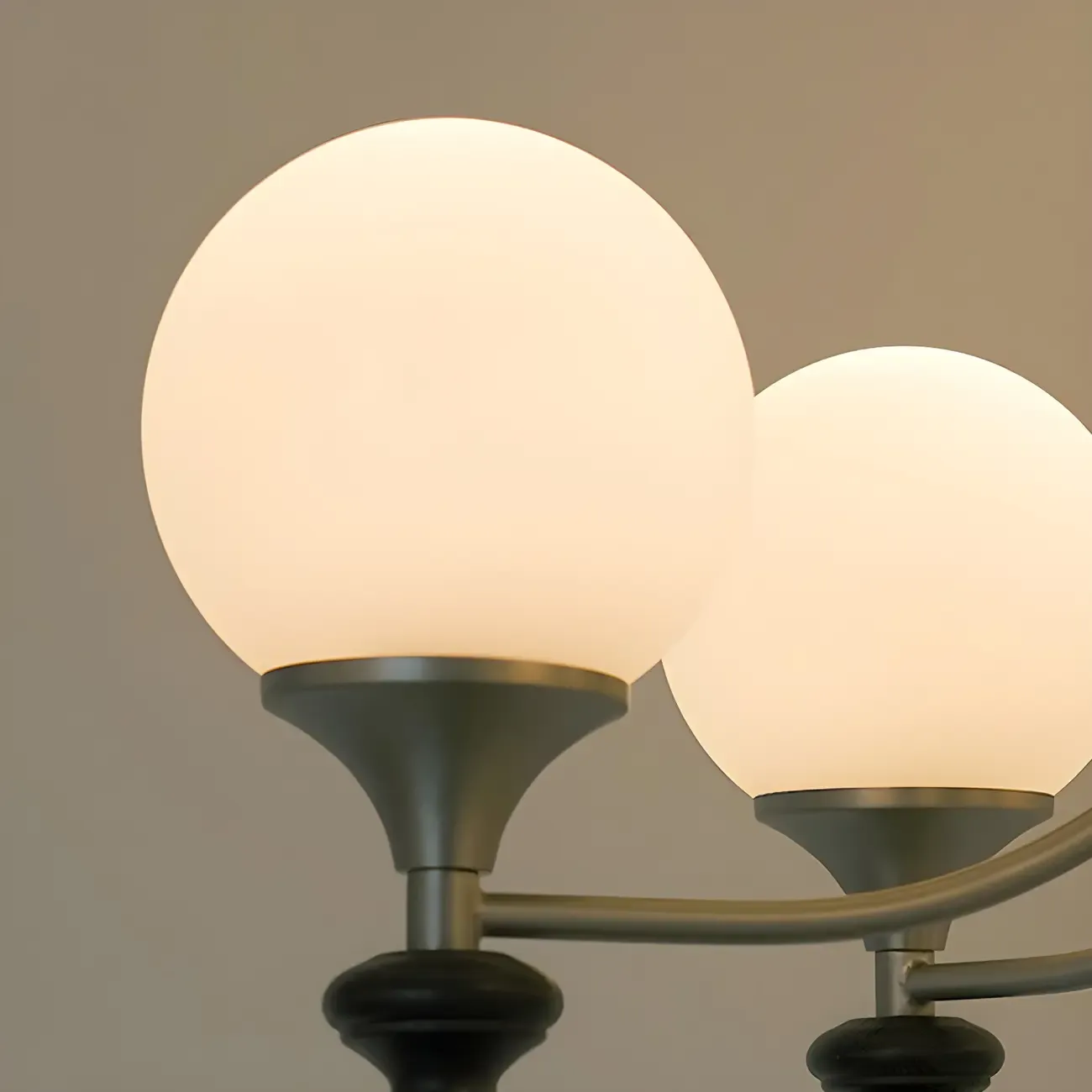 Modern Glass Chandeliers Black Metal Elegant Lighting