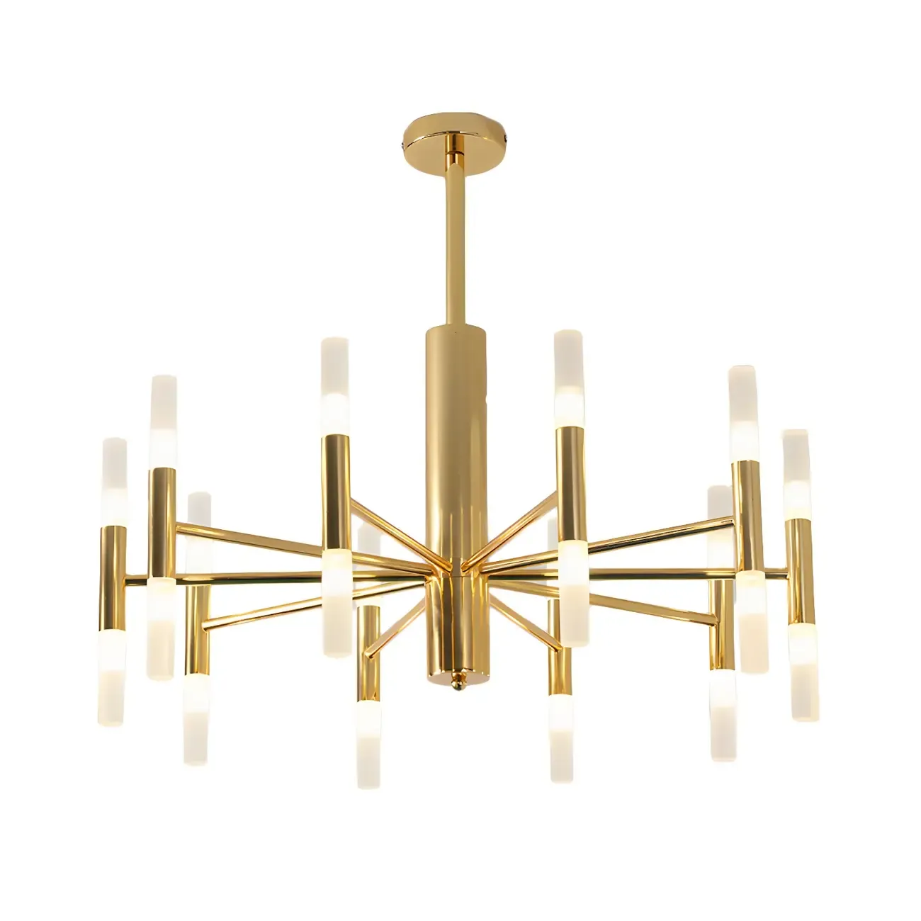 Elegant Tube-shaped Glass Shade Multi-light Chandelier