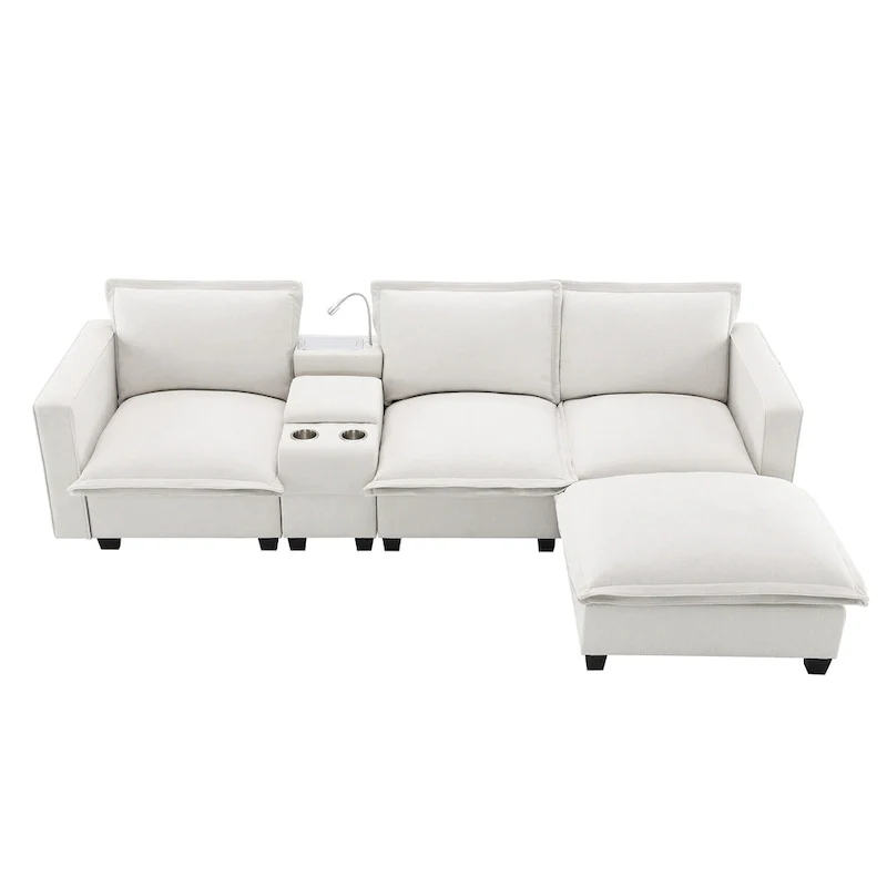 109 Chenille Modular Sectional Sofa with USB Console