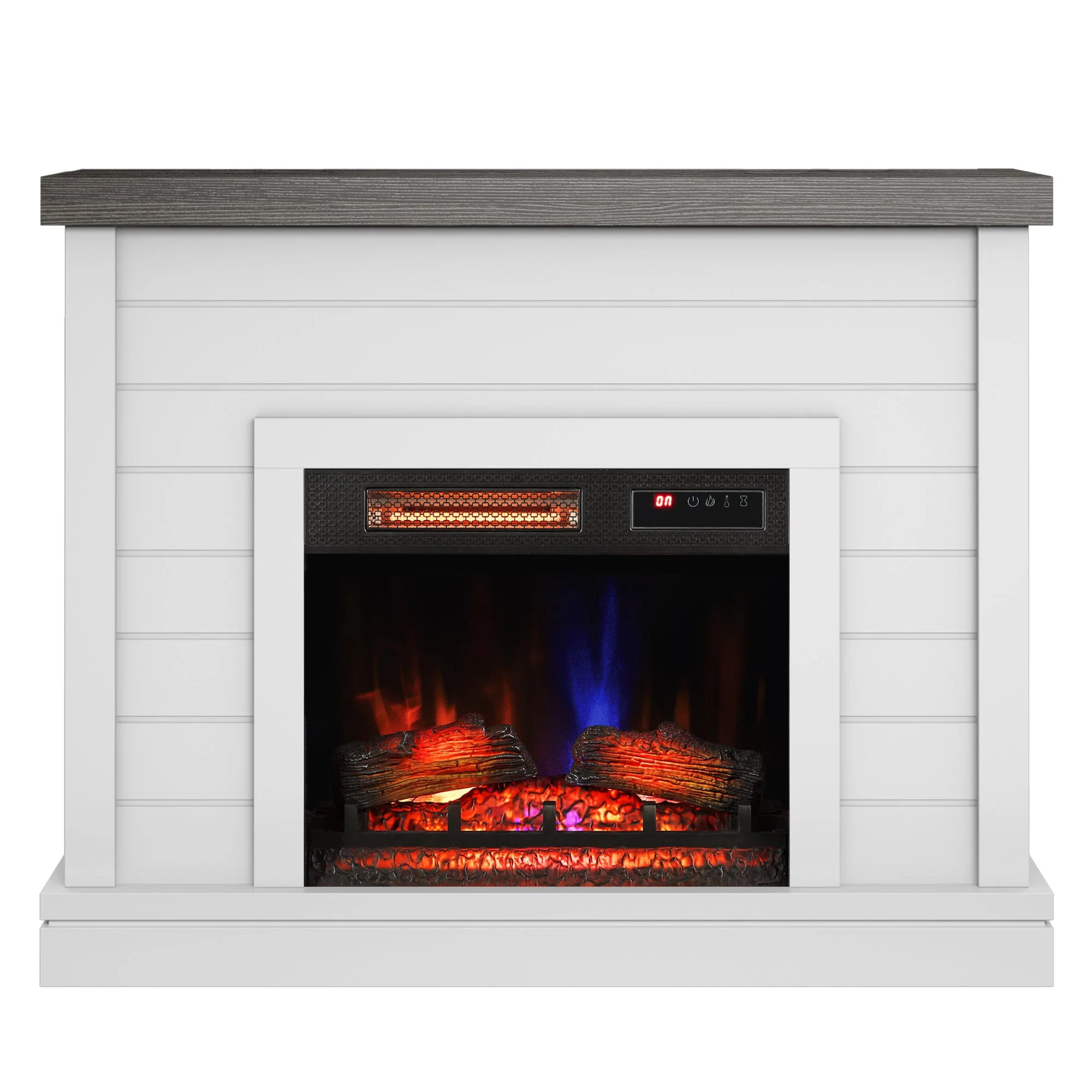 duraflame? Electric Fireplace Shiplap Wall Mantel