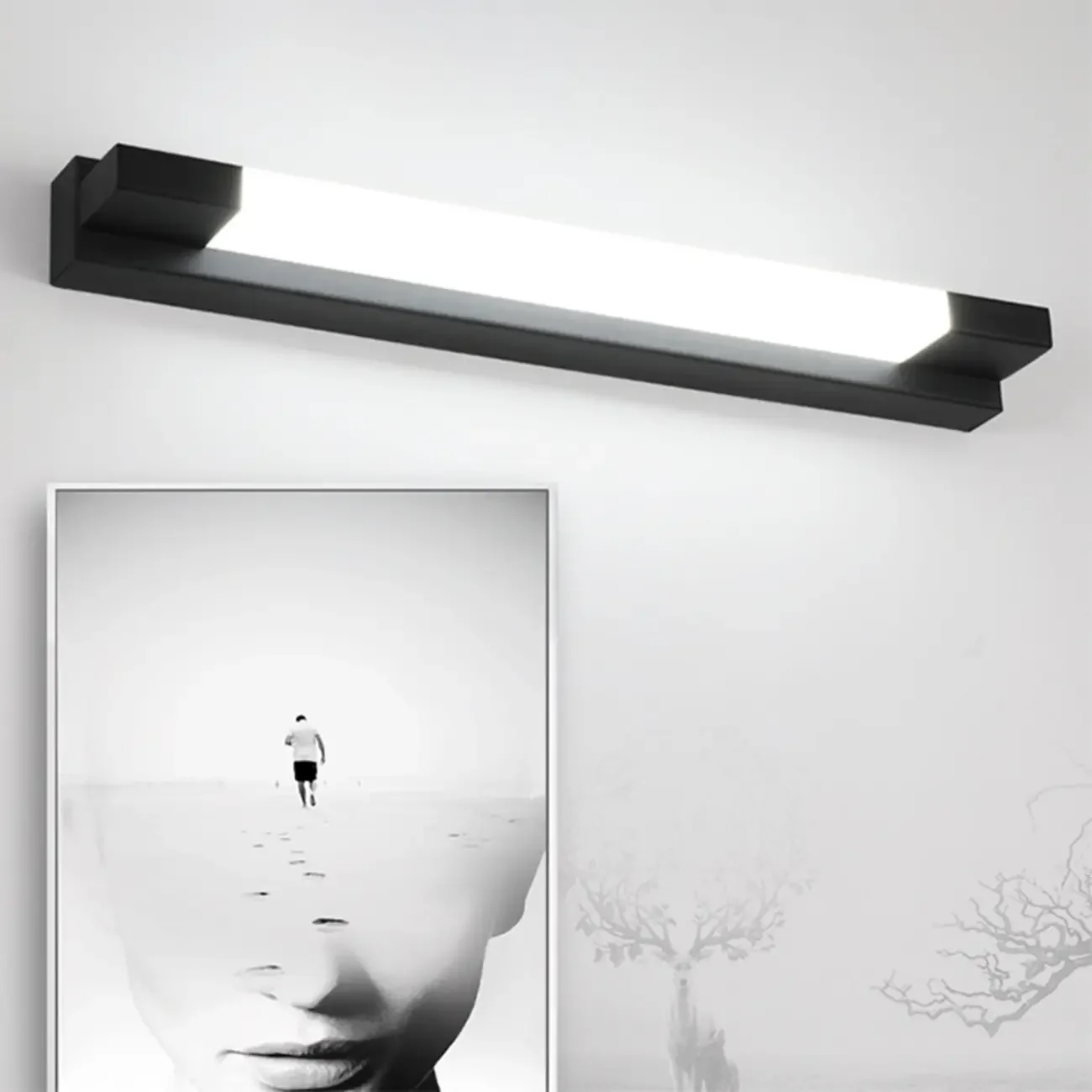 Modern Black LED Dimmable Vanity Light with Acrylic Shade