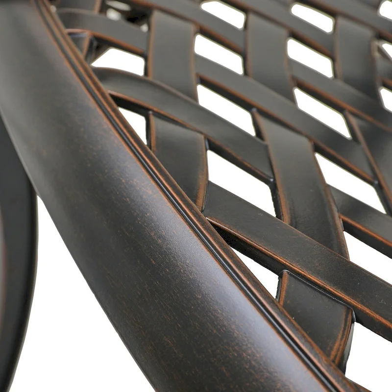 Set of 2 Cast Aluminum Stationary Dining Chairs