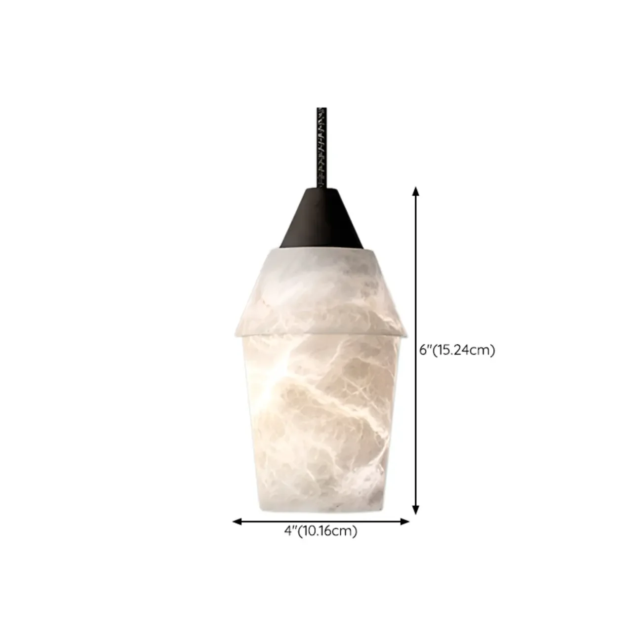 Art Deco Simple Conical Alabaster Rope Pendant Light