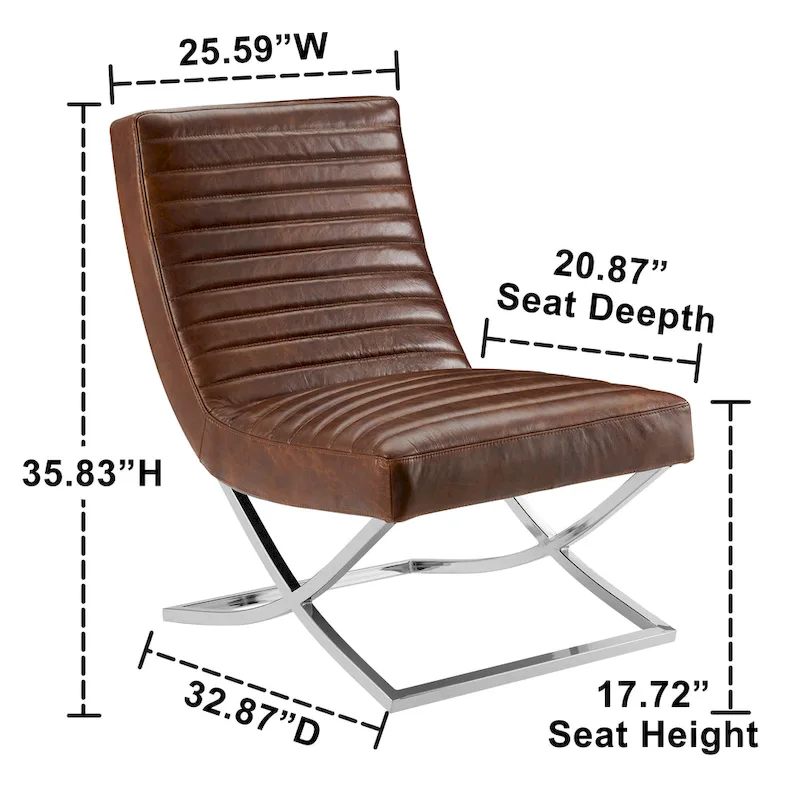 Art Leon Retro Armless Leather Chair