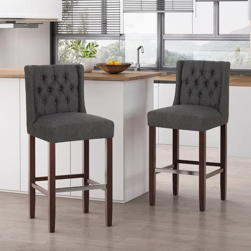Bayliss Tufted Wingback Barstool (Set of 2) by Christopher Knight Home