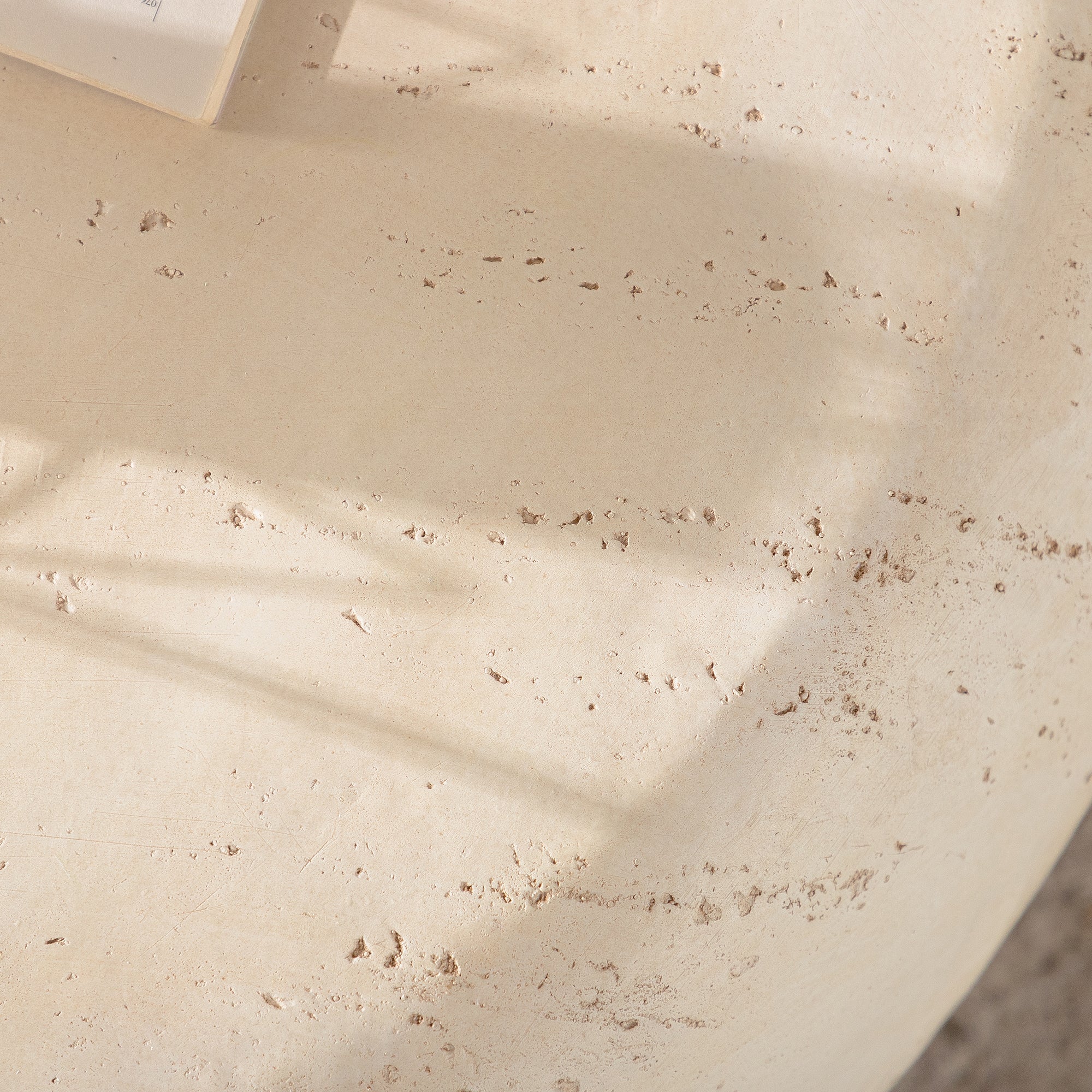 Mid-Century Faux Stone Round Coffee Table