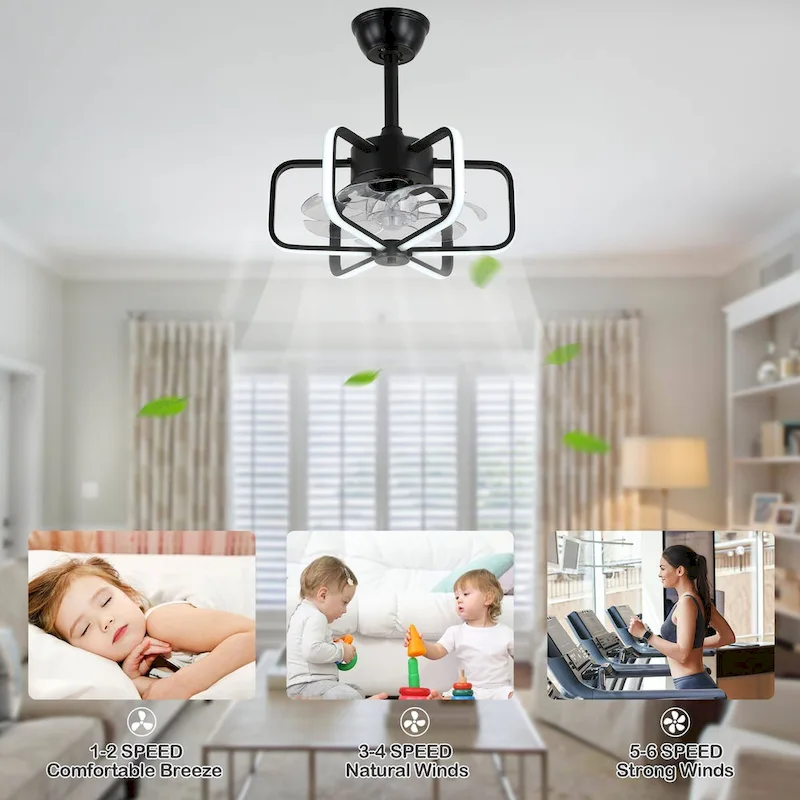 18  Bella Depot Modern Reversible Ceiling Fan with Dimmable Light , APP and Remote Control - 17.7 Inches