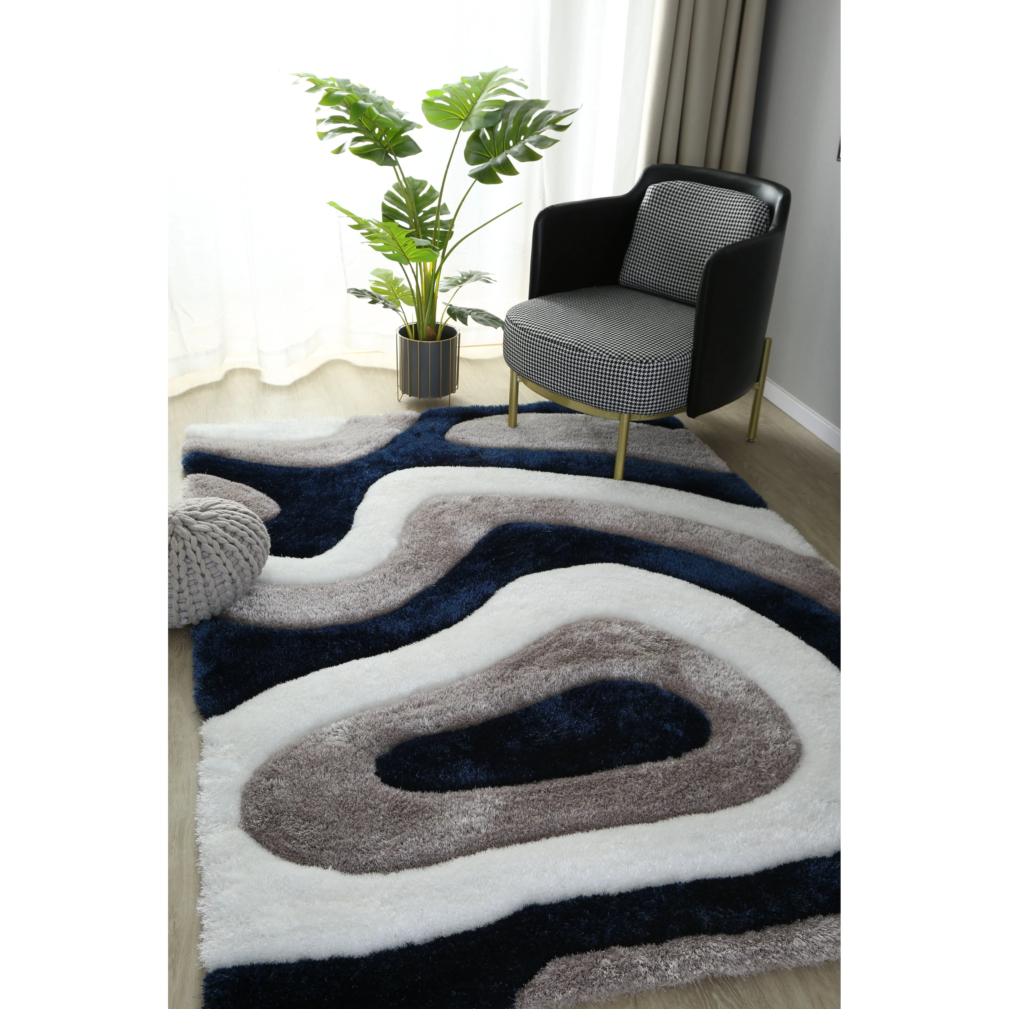 Mateos Shag Abstract Designed Area Rug