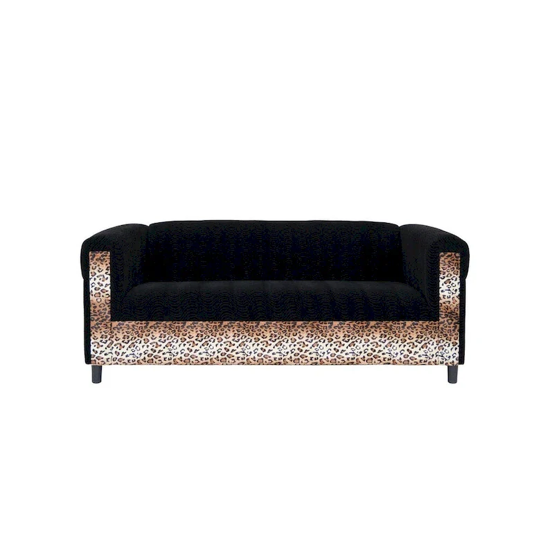 Coast to Coast Sofas Mid Century Modern 3 Seater Sofa Velvet Solid Wood Frame Upholstered