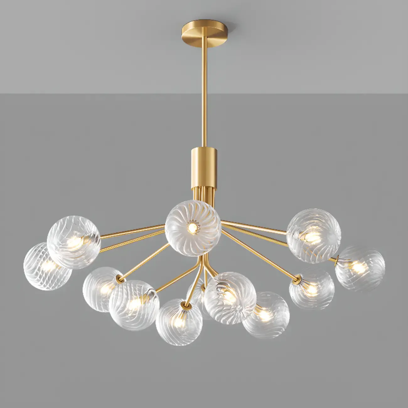 2-Tier Modern Globe Chandelier Adjustable Hanging Length
