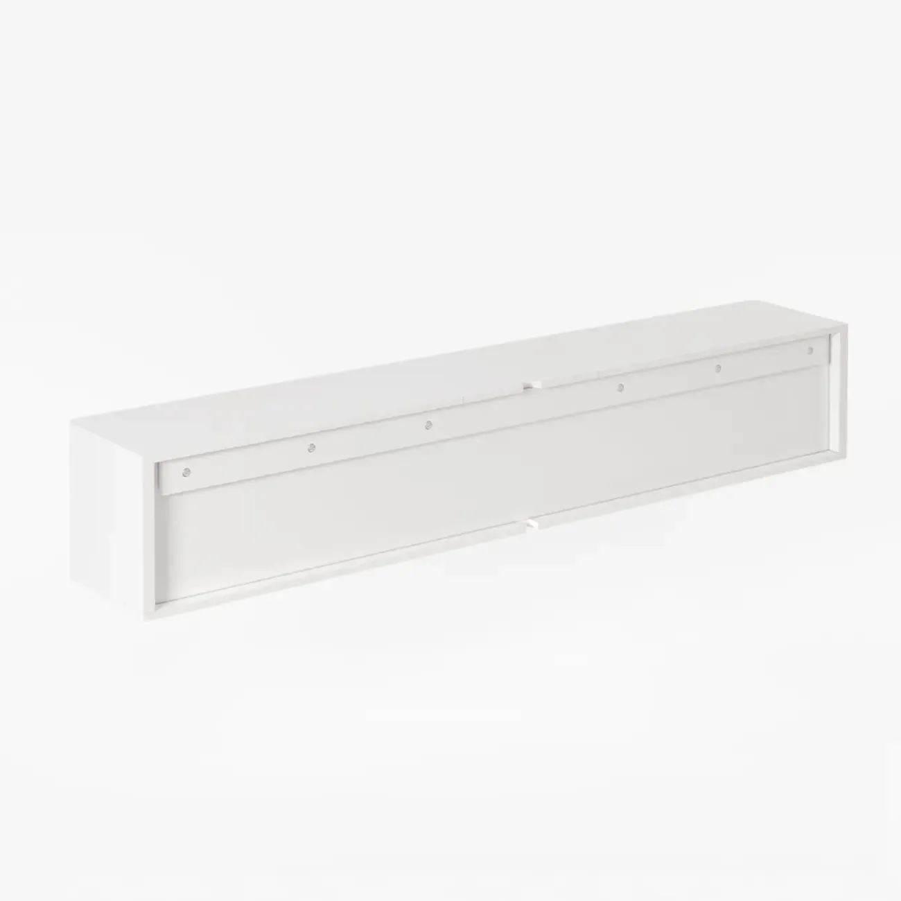 Modern Long Floating White TV Stand with Drawers