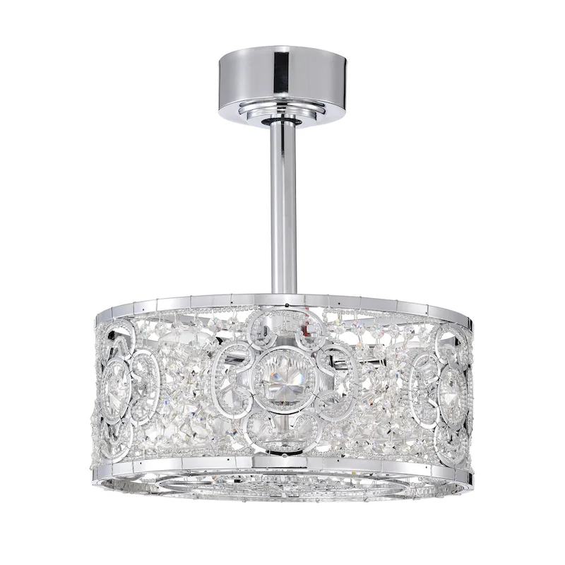 Ralph 15 Inch Chrome Polish Crystal Fandelier - N/A