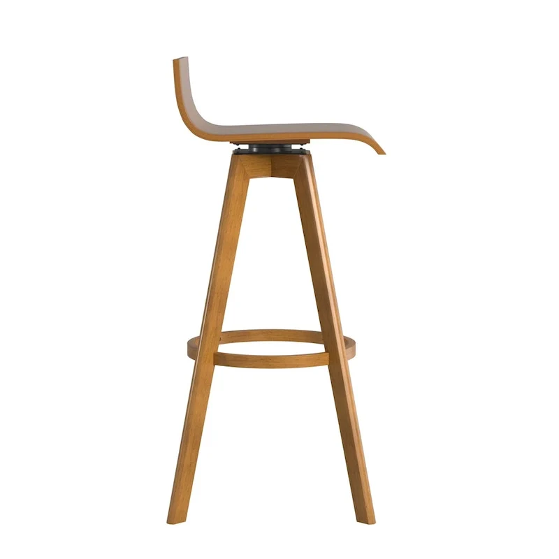 Ellery Mid-Century Modern Swivel Wood Stool (Set of 2) iNSPIRE Q Modern