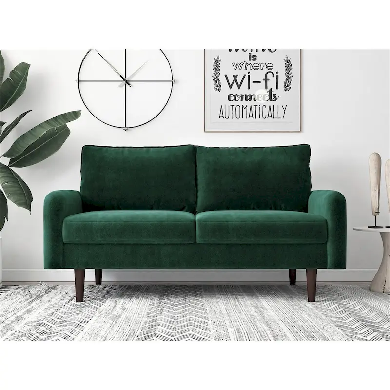 US Pride Furnitirue 58W Tapered Legs Kent Velvet Loveseat