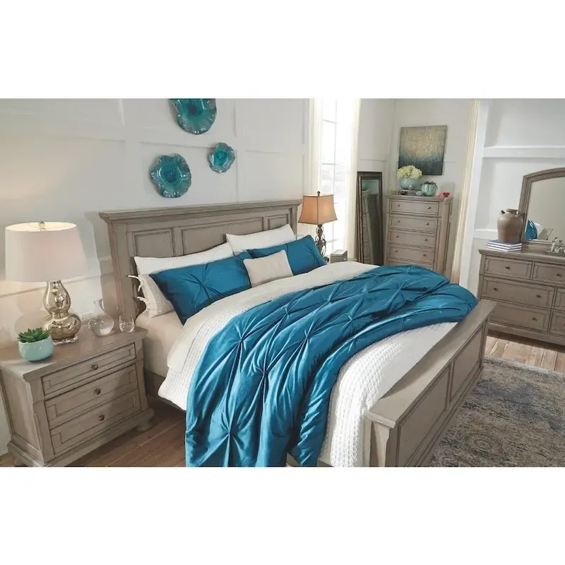 The Gray Barn Canterbury Burnished Grey Light Grey Panel Bed