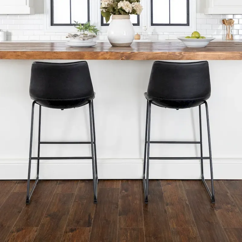 Middlebrook Prusiner 30-inch Faux Leather Bar Stool (Set of 2)