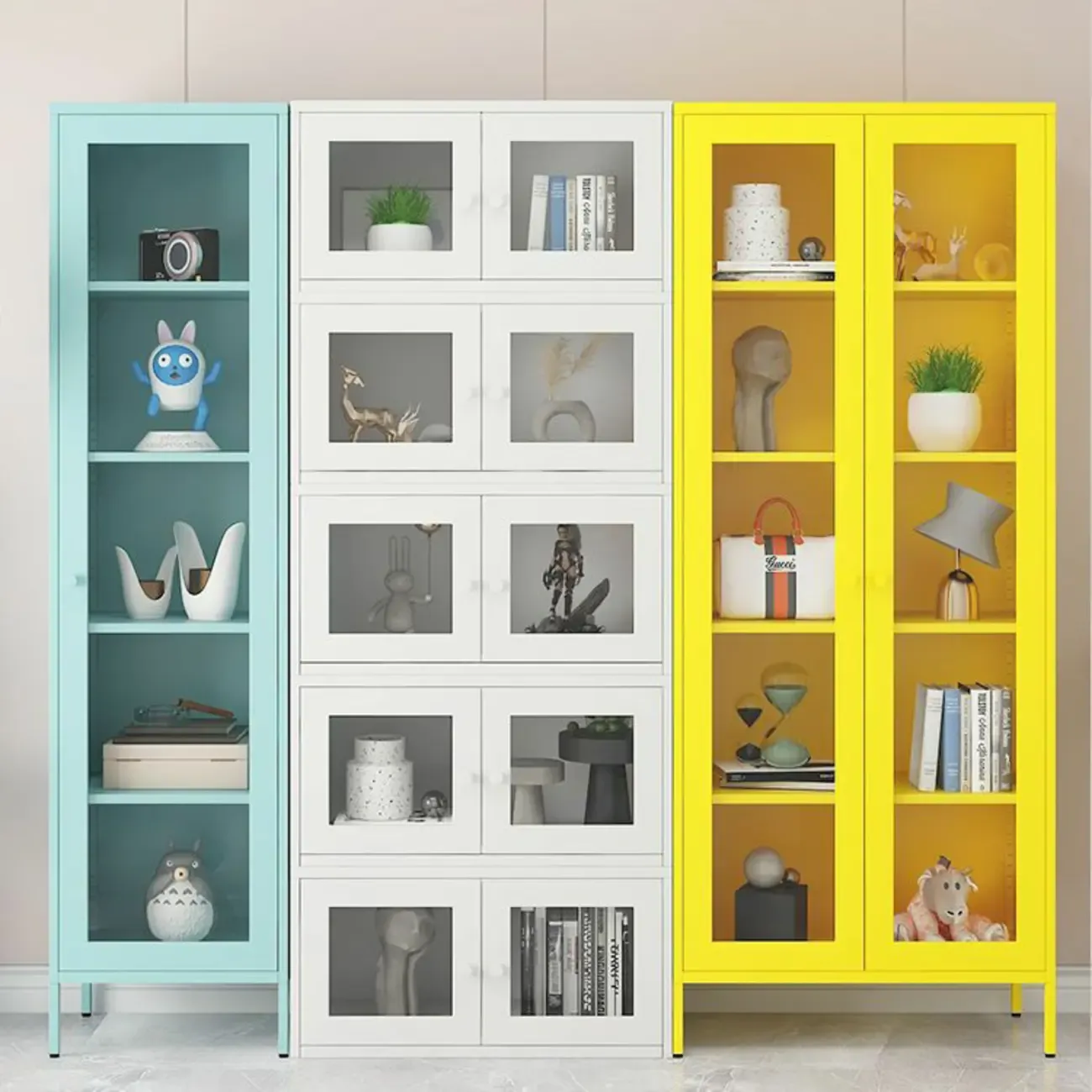 Modern Steel Colorful Display Cabinets for Restroom