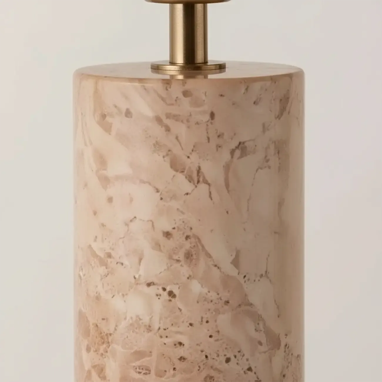 Elegant Beige Marble Base Table Lamp with Fabric Shade