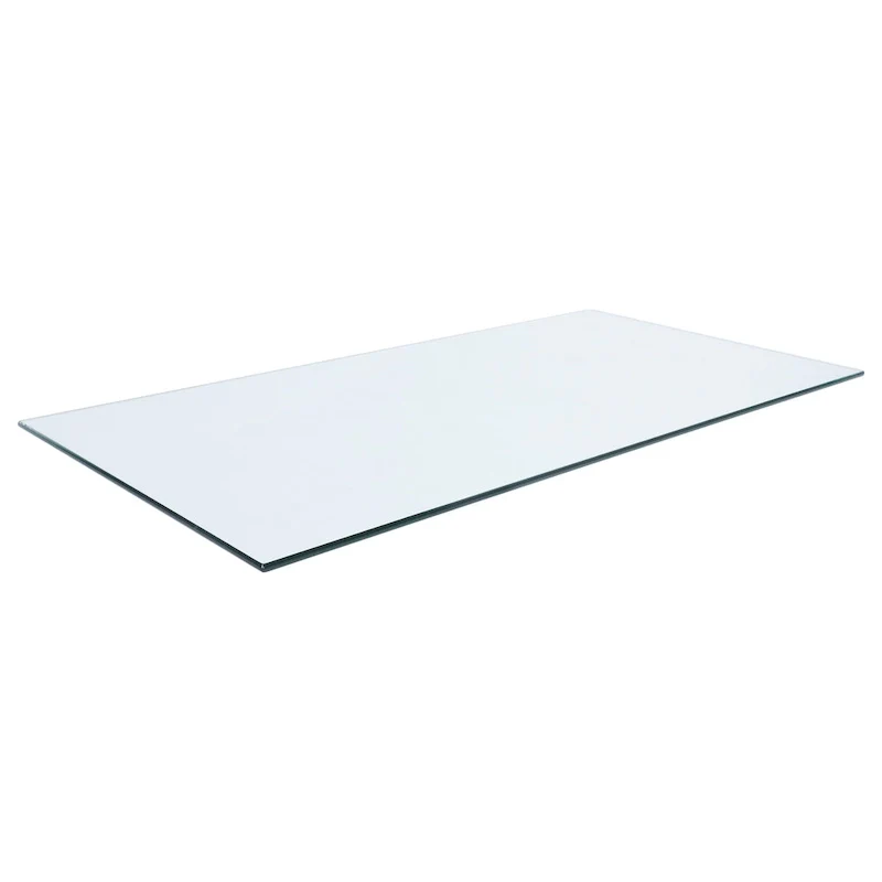 Rectangular Casual Clear Tempered Glass Top