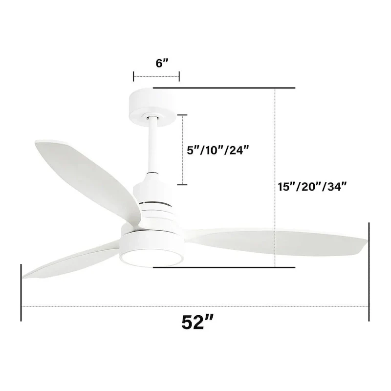 52  Low Profile Ceiling Fan with Light and Remote Control