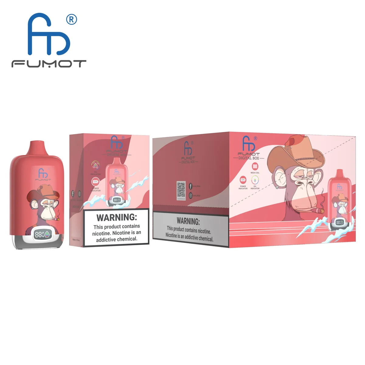 Fumot Digital Box 12000 Apple Berry Blast – 10er-Displaybox mit Einweg-Vape und Einzelpackung