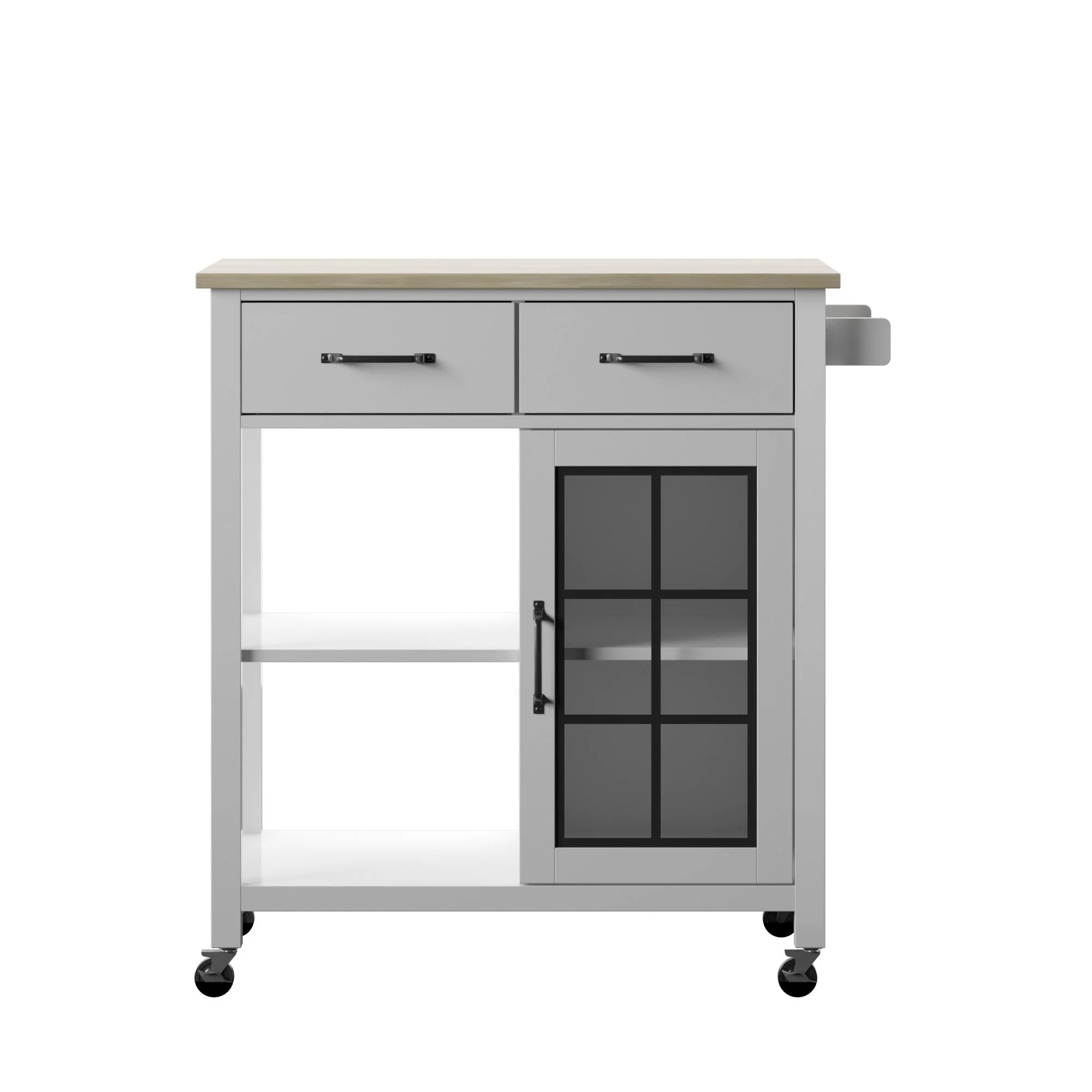 Compact Rolling Kitchen Island Cart with Storage