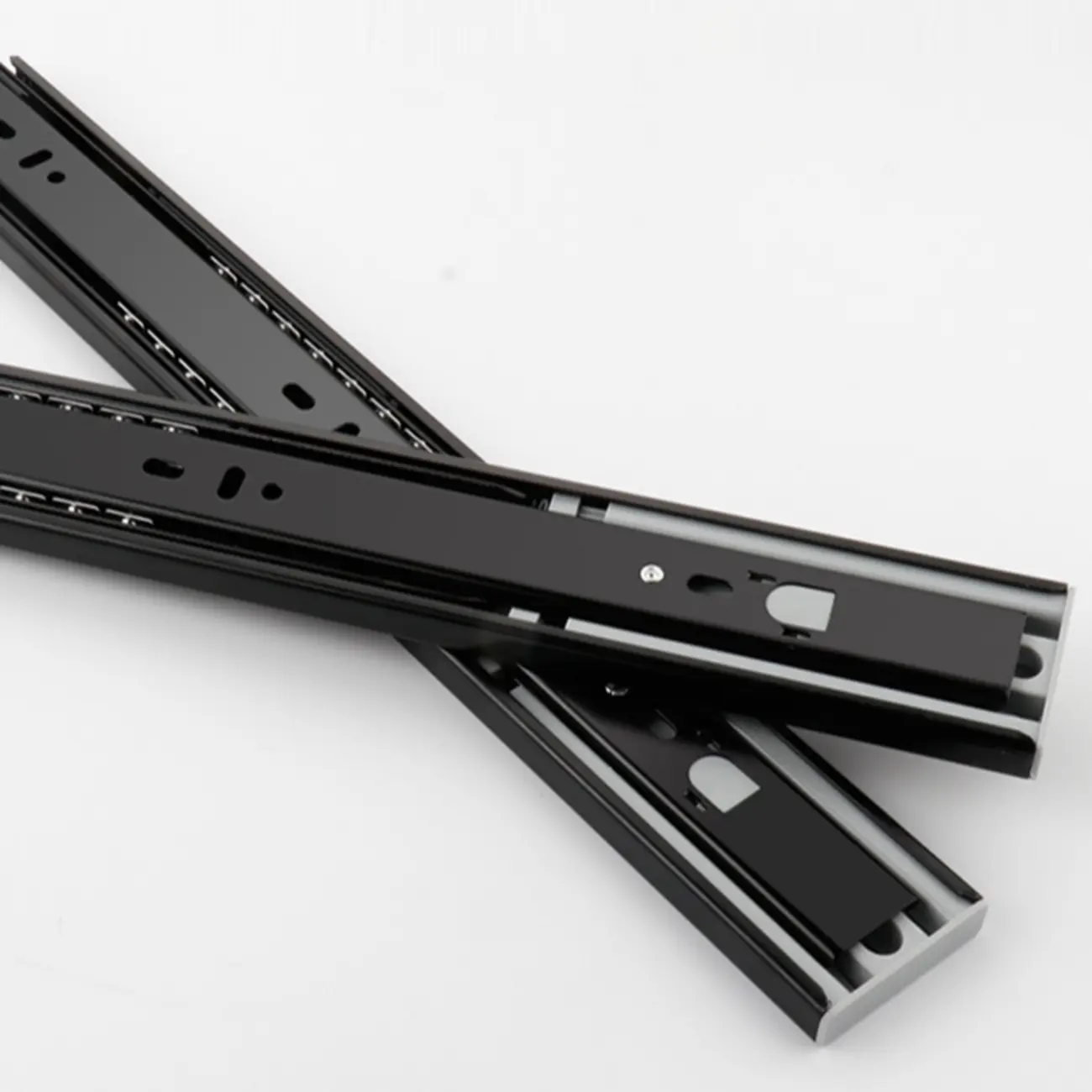 Narrow Rectangle Walnut Wood Side Table with Drawers