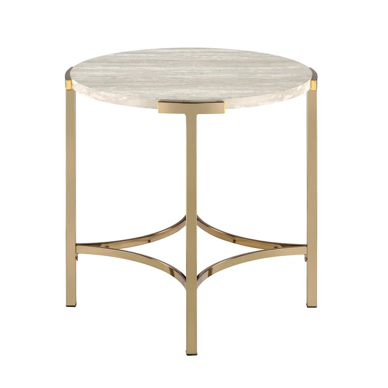 Brickelle Glam 24-inch Faux Marble End Table by Furniture of America