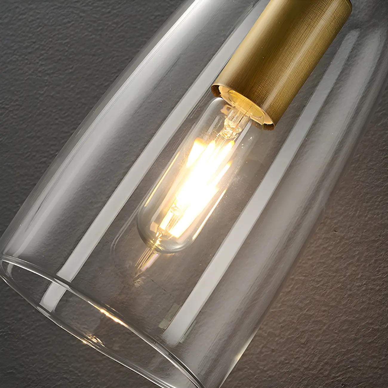 Gold Geometric Vanity Light with Clear Glass Shade