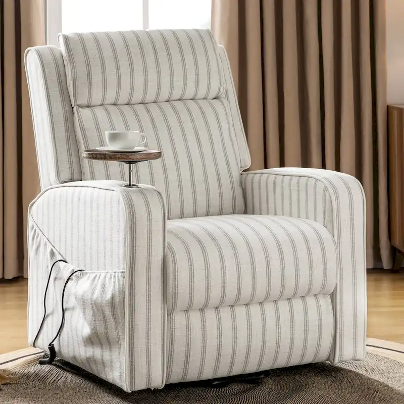 Darrell Modern Lift Assist Massage and Heating Power Recliner with Charing and Soild Wood Tray by HULALA HOME