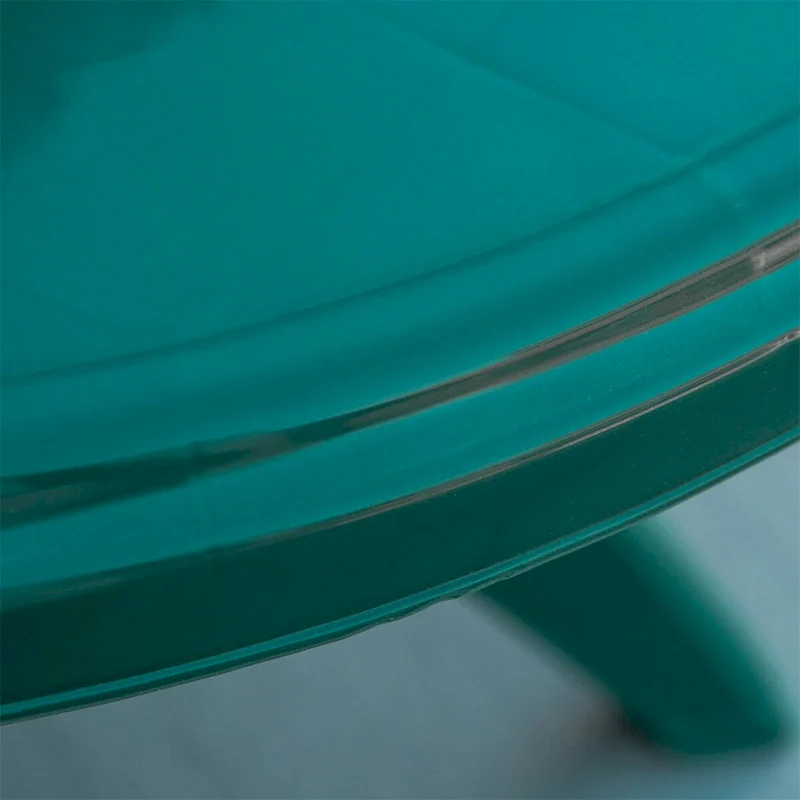 Outsunny Round Plastic Patio Table with Umbrella Hole,Dining Table