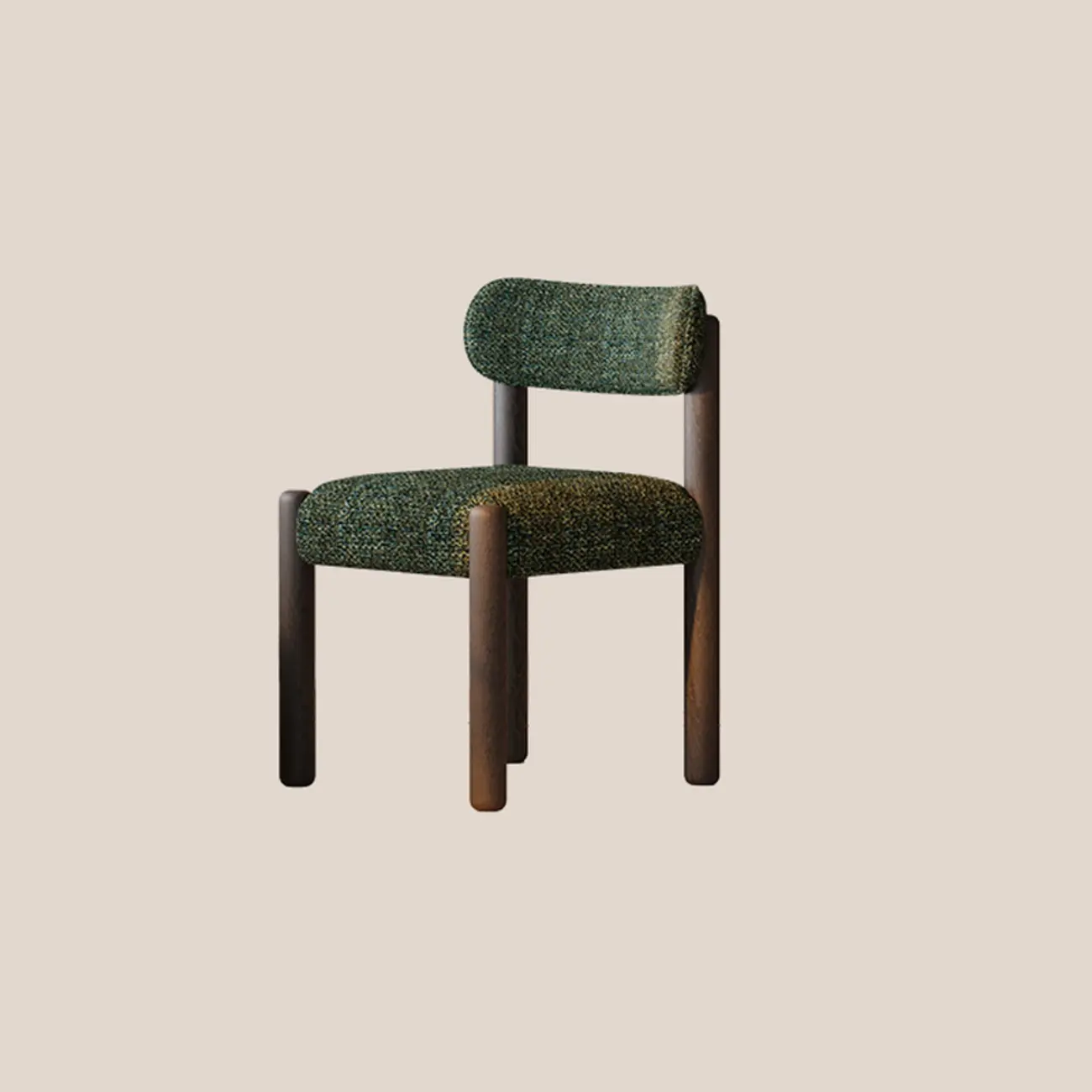 Modern Upholstered Fabric Wood Dining Chair