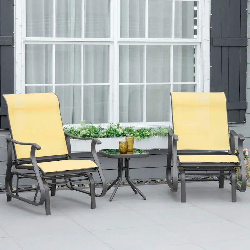 3-Piece Outdoor Gliders Set Bistro Set