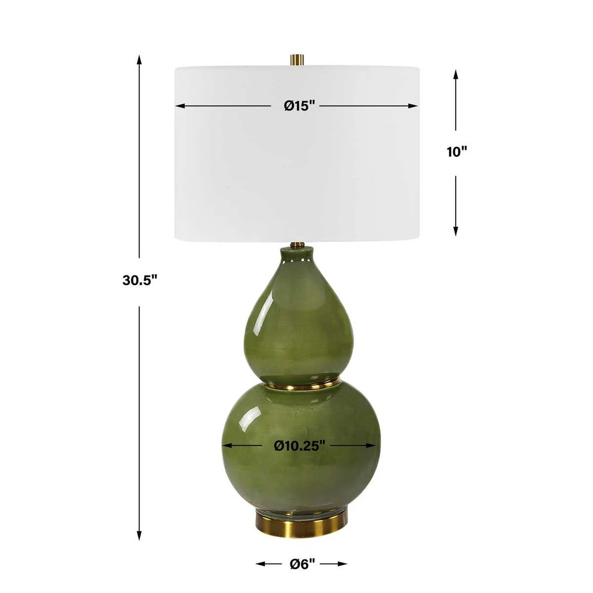 Gourd Table Lamp, Green