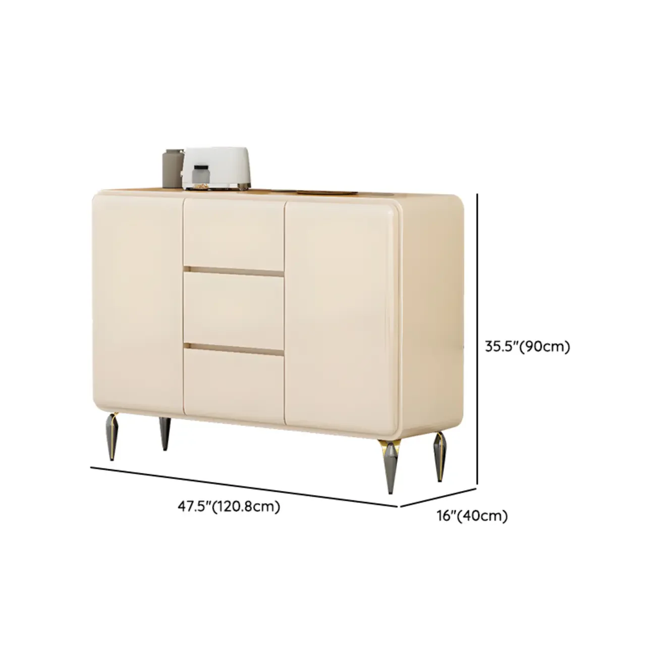 Scandinavian White Sideboard with Drawers & Cabinets