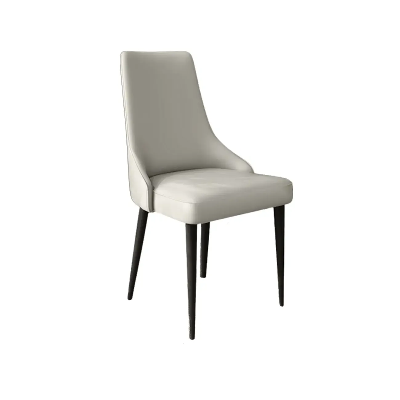 Modern Armless Faux Leather Upholstered High Back Dining Chair