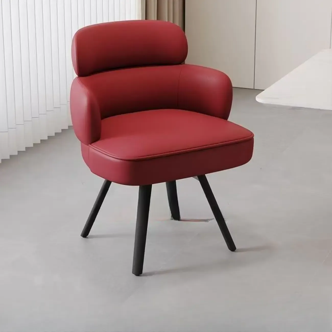 Scandinavian Swivel Brown Curved Back Dining Chairs