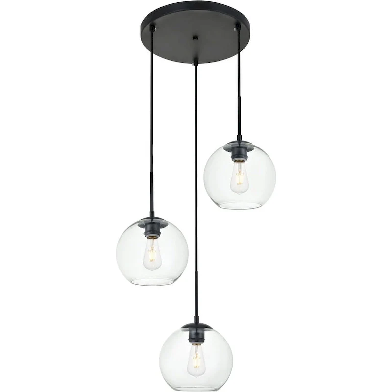Elegant Lighting Baxter 3 Light 18  Wide Multi Light Pendant with