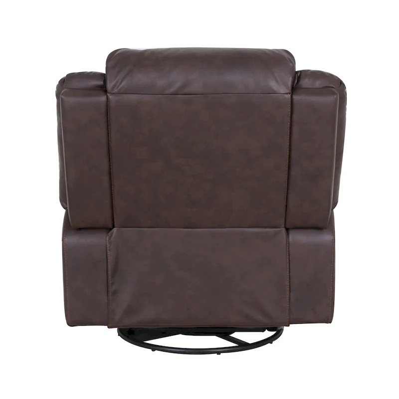 Malic Tufted Faux Leather Swivel Recliner by Christopher Knight Home