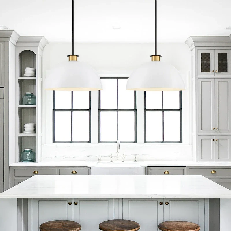 Gigi 1 Light Black & Aged Brass Pendant - 23.5 W x 14.25 H