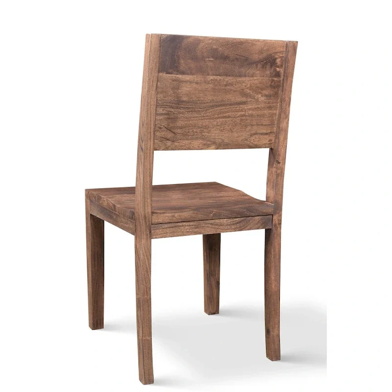 Timbergirl Handmade Simple Acacia Wood Dining Chairs, Set of 2 - 36H x 18W x 18L