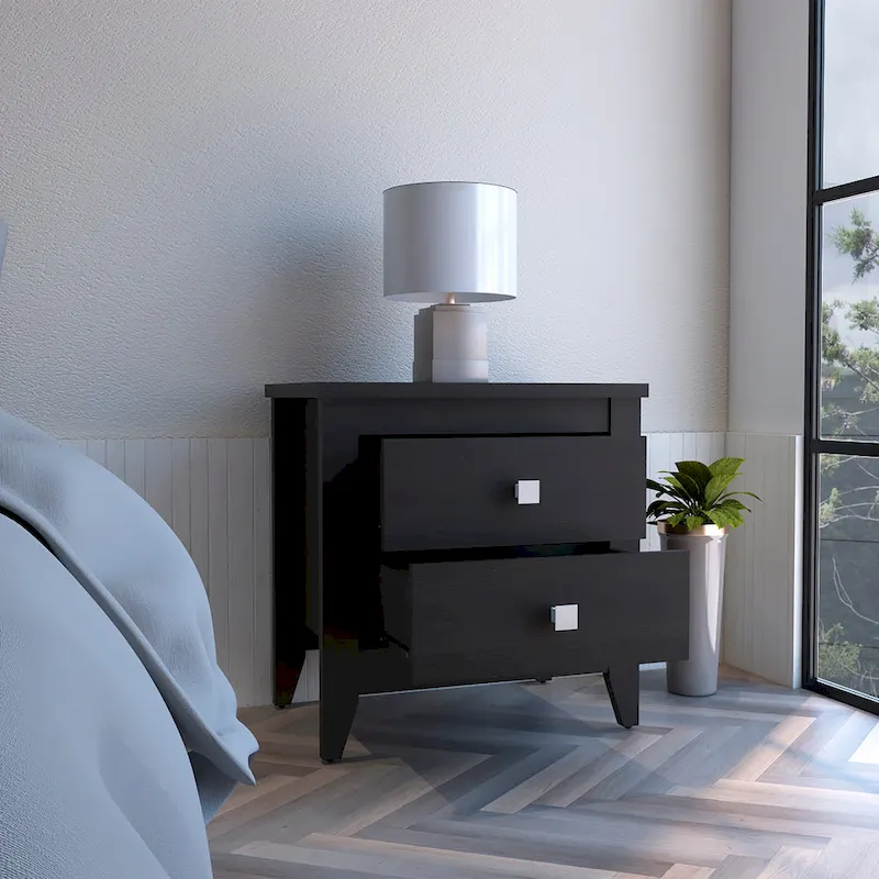 Amara Nightstand with 2 Drawers and 4 Legs