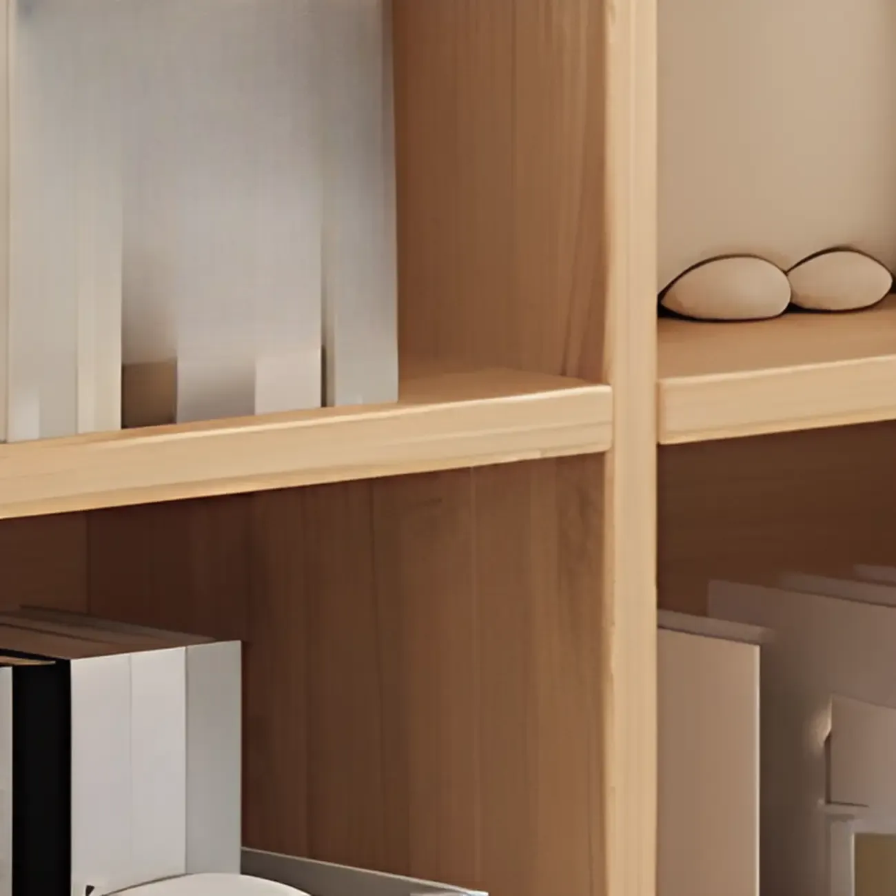 Modern Modular Rectangular Lateral Pine Wood Bookcase