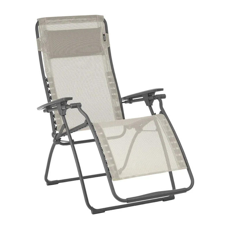 Graphite Zero Gravity Outdoor Chair with Cushion Weather-Resistant Foldable Relaxation Seat - 27.6 Inches
